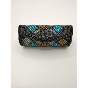 Handcrafted Beaded Lipstick Case With Lipstick  Colorful Geometric Design  Uniqu